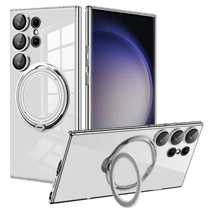 Luxury for Samsung S25 Ultra Magnetic Phone Case <b>Wireless</b> <b>Charging</b> Wholesale Mobile Protective Cover Ring <b>Stand</b> Bracket - Product Image 4