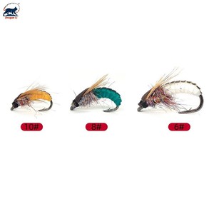 Lot de 3 mouches de pêche à la <span class=keywords><strong>mouche</strong></span> en silicone segmentées, styles Nymph Czech, Caddis Pupa et Scud, pour la pêche en eau douce en ruisseau - Product Image 3