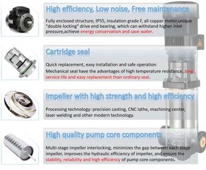 ปั๊มน้ำหอยโข่งสแตนเลส Aikon ซีรีส์ CDL สำหรับการเกษตร ปั๊มน้ำเพิ่มแรงดันแนวตั้ง - Product Image 4