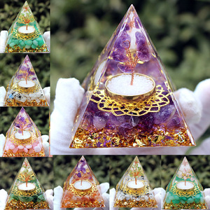 <b>Crystal</b> <b>Tree</b> Pyramid 6 Cm Resin Epoxy Home Decoration Desktop Ornament - Product Image 4