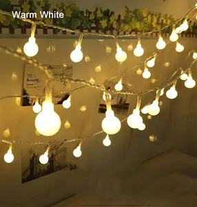 太阳能2.5M 20LED灯串球暖白色彩色卧室咖啡厅窗户假日家居圣诞树装饰光明节