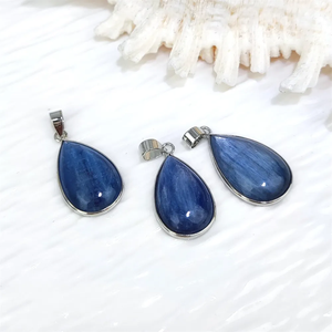 Подвеска из натурального голубого кианита с украшением из драгоценного камня на заказ, различные формы, камень, 925 серебряные украшения, Шарм - Product Image 4