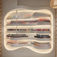 Vitrine de présentation en verre étanche et écologique avec cadre métallique, présentoir à poussière pour produits de beauté, présentoir à ongles, vitrine de boutique