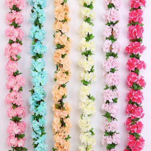 Fleur artificielle <span class=keywords><strong>de</strong></span> cerisier Sakura en rotin à suspendre, pour décoration <span class=keywords><strong>de</strong></span> plafond intérieur/extérieur et <span class=keywords><strong>de</strong></span> <span class=keywords><strong>conduits</strong></span> <span class=keywords><strong>de</strong></span> climatisation - Product Image 1