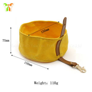 Bol à nourriture pour chien en <span class=keywords><strong>toile</strong></span> cirée pliable, bol à eau pour chien portable pour les voyages avec clip de ceinture - Product Image 5