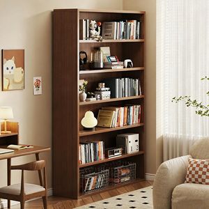 Estantería Abierta de Madera Maciza de Múltiples Niveles, Librería Alta Moderna y Minimalista de Gran Capacidad - Product Image 1