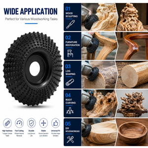 Disque abrasif de sculpture sur bois QS, grain 120, OEM, trou rond turbo, outil rotatif de façonnage et de ponçage pour meuleuse d'angle - Product Image 3