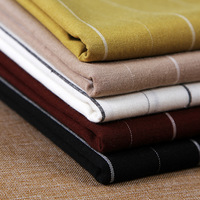 Offre Spéciale coton biologique lin mélange tissu fil teint rayure chemise tissu en Stock Lot pour vêtements et canapés tissé Technique
