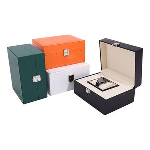 Boîte à montre de luxe personnalisée en cuir PU rigide, emballage de bijoux, insert en daim pour montre, gaufrage de logo personnalisé, prix de gros - Product Image 6