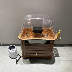 อ่างล้างผมเคลื่อนที่สำหรับร้านทำผมโดยเฉพาะ, สำหรับร้านเสริมสวย, ไม่ต้องใช้น้ำ, ใช้สำหรับทำไฮโดรเทอราปี, ระบบหมุนเวียนน้ำสำหรับอบไอน้ำ - Product Image 6