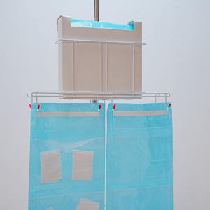 Borse da banco in spugna 10 tasche con nastro adesivo 50 borse sono disponibili in una scatola di Dispenser facile da appendere su Rack con stampa personalizzata - Product Image 3