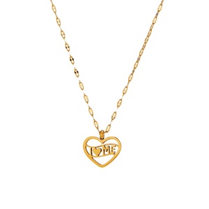 Collar con Colgante de Corazón Elegante Personalizado de Acero Inoxidable Chapado en Oro de 18K Antideslustre al por Mayor para Mujer - Product Image 3
