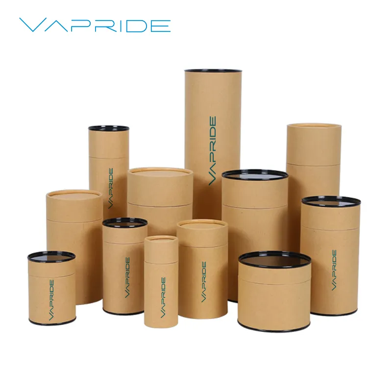 Экологически чистый картонный цилиндр VAPRIDE с индивидуальным логотипом, Круглая Бумажная трубчатая коробка