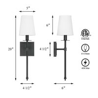 Appliques murales modernes en tissu, en stock aux États-Unis, lampes murales décoratives nordiques pour chambre, couloir, escalier