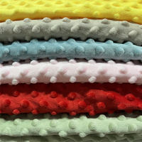 Popular manta de bebé Minky Dot suave tela de terciopelo burbuja felpa polar tela