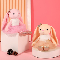 Boneka Kelinci Balerina Abu-abu Murah 40CM, Penjualan Langsung Pabrik, Mainan Boneka Kelinci Lembut untuk Pertunjukan Tari Balet, Hadiah untuk Anak Perempuan