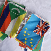 Nouveau design, guirlande de drapeaux en papier de 32 pays, décoration pour les jeux, drapeau suspendu en polyester plastique et soie
