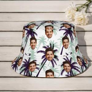 Custom Photo Bucket Hat for Women Fashionable Summer Beach Travel Cap with Tropical Tree and <b>Leaf</b> Cartoon Pattern for Fishing - Product Image 2