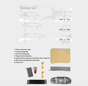 YAHENG-tienda de campaña de lluvia, refugio portátil <span class=keywords><strong>para</strong></span> picnic, <span class=keywords><strong>sombra</strong></span>, carpa grande, hoja de mosca <span class=keywords><strong>para</strong></span> acampar - Product Image 4