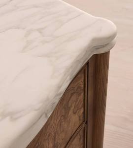 Muebles de dormitorio de lujo, mesitas de noche de madera con dos cajones y mármol natural - Product Image 5