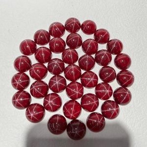 Fancy Jewelry Loose Gemstone 5-25MM Round Flat Bottom Cabochon Synthetic Star <strong>Ruby</strong> Gems for Sale 5# Red Corundum - Product Image 4