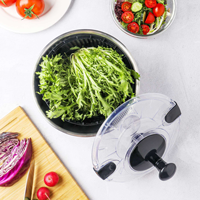 5l Handmatige Roterende Drainage Mand Fruit En Groenten Spinner Rvs Salade Spinner