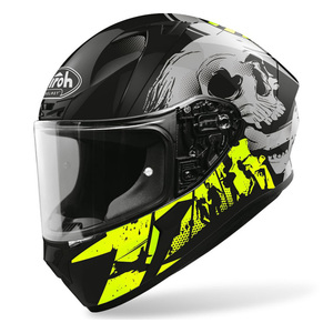 Casco Integrale Airoh XS Giallo Fluorescente Nero in Termoplastica per Moto - Product Image 1