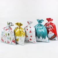 Sac en plastique OPP pour bonbons de Noël, sac à cordon de Noël, pochette pour biscuits