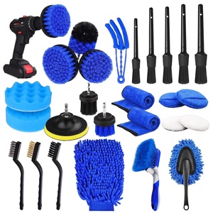 Offre Spéciale : Kit de 26 brosses de nettoyage pour voiture, ensemble de brosses de lavage auto pour perceuse, outils de nettoyage automobile - Product Image 1
