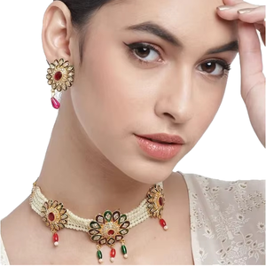 Exclusivo Juego de Joyería Chapada en Oro Hecha a Mano por Diseñadores para Niñas y Mujeres, Incluye Collar, Aretes y Anillo para Regalo de Boda y Fiesta - Product Image 1