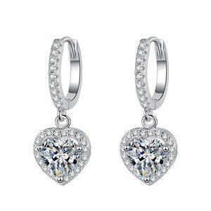 Joyería Fina de Moda, Certificada por GRA, VVs1, Diamante Moissanite, Conjuntos de Joyería con <span class=keywords><strong>Corazones</strong></span> de Amor, Plata de Ley S925, Regalos para Mujeres - Product Image 5