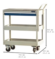 ROCKBEN Multifonctionnel 3 Niveaux 1 Tiroir Combinaison Auto Atelier Acier Amovible ESD Antistatique Outil Chariot et Chariot
