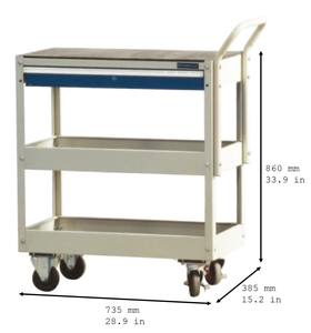 रॉकबेन बहुक्रियाशील 3 स्तरों 1 ड्रॉअर संयोजन ऑटो कार्यशाला इस्पात हटाने योग्य एंटी स्थिर उपकरण गाड़ी और ट्रॉली - Product Image 2
