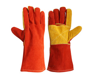 قفازات جلدية من جلد البقر الانقسام جلد البقر مقاوم للحرارة - Product Image 4