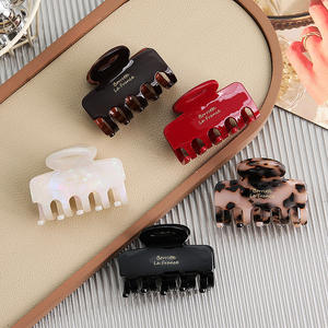 BELLE WORLD Épingles à cheveux en acétate creux carré rétro de taille moyenne, pince à cheveux pour chignon, pince à cheveux pour femme, pince à cheveux pour le dos de la tête - Product Image 1