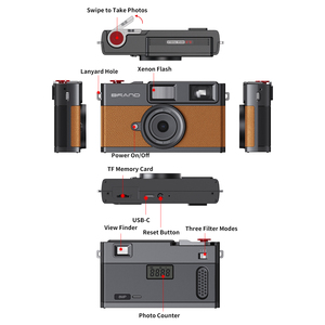 Retro <span class=keywords><strong>Mini</strong></span> Screenless Máy Ảnh Kỹ Thuật Số Không Có Màn Hình 8MP Cắm Trại Đảng Ngoài Trời Máy Ảnh Với 3 Chế Độ Bộ Lọc Xenon Flash Cho Giáng Sinh - Product Image 6