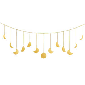 New Moon Phase Garland Decoración de pared <span class=keywords><strong>Boho</strong></span> <span class=keywords><strong>Chic</strong></span> Moda Metal Art Wall Hanging 13 <span class=keywords><strong>Adornos</strong></span> impermeables Oro Plata para dormitorio - Product Image 2