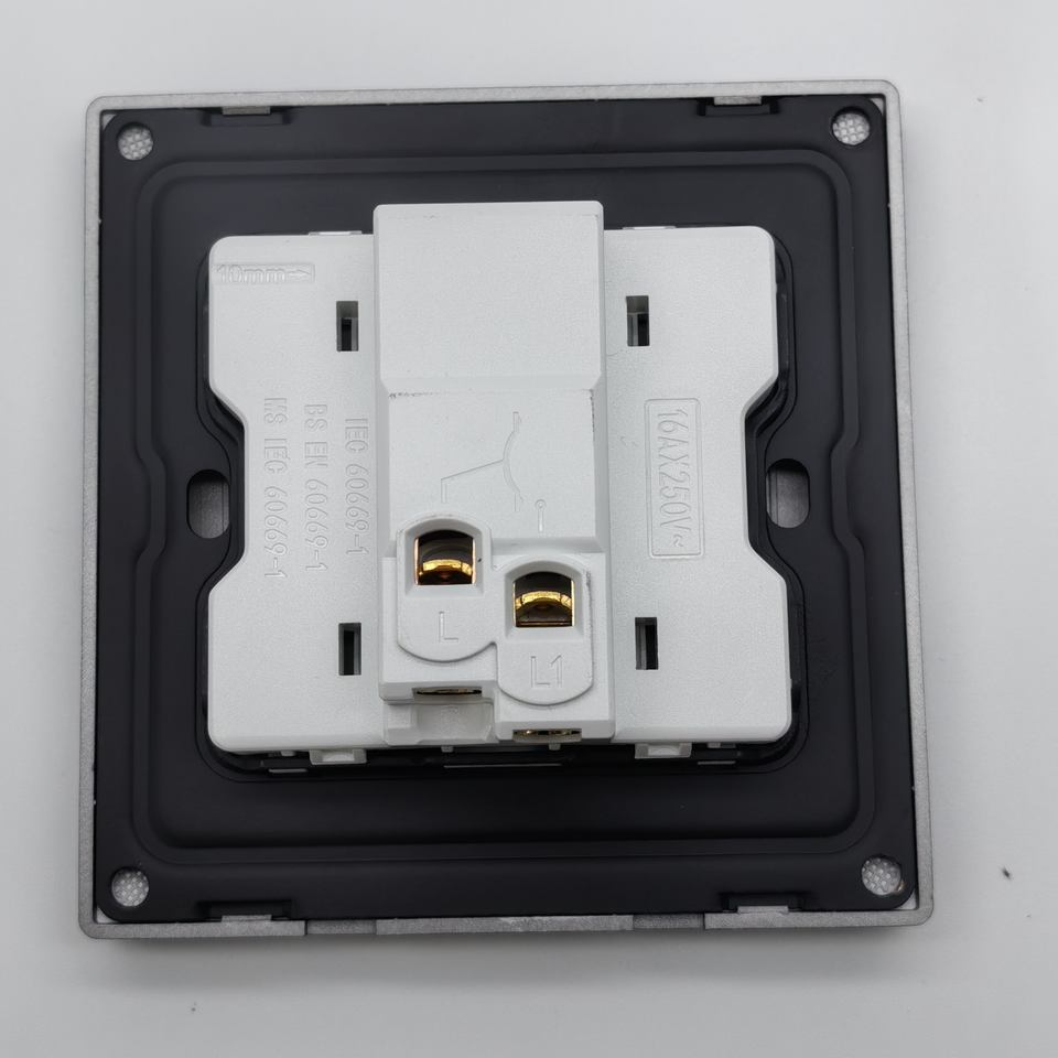 VNX Switch and Socket Colorful Big Button Pc Skin Feeling Panel Grey 1 Gang 1/2 Way 250v Touch Light Electric Wall Switch