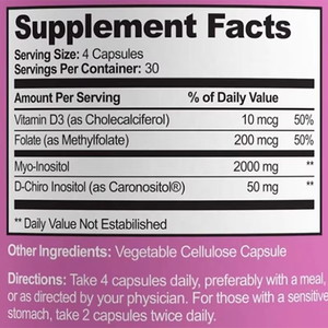 OEM Private Label Premium Myo Inositol и D-Chiro Inositol в капсулах с витамином D3 и фолиевой кислотой для функции яичников - Product Image 6