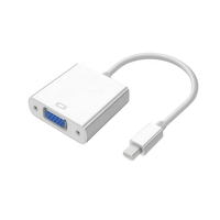 Câble adaptateur Mini DP vers VGA mâle-femelle 1080P à paire torsadée avec cuivre pur, longueur 20 cm et blindage combiné