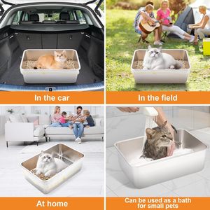 Bac à Litière Intelligent en Acier Inoxydable <span class=keywords><strong>XXL</strong></span>, Facile à Nettoyer, Plateau de Tamisage en Métal, <span class=keywords><strong>Toilette</strong></span> Pratique <span class=keywords><strong>pour</strong></span> Chats - Product Image 6