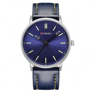 CURREN 8233 독특한 남성 석영 시계 변기 가죽 스트랩 방수 슈퍼 슬림 간단한 비즈니스 손목 시계 - Product Image 4