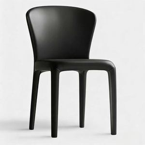 Sillas de Comedor Minimalistas Italianas, Sillas para Mesa de Comedor y Sala de Estar, Sillas Negras de Algodón de Estilo Minimalista, Sillas con Respaldo - Product Image 5