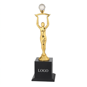 Attractive Lady Trophy with black base women trophy Laser Engraved Design Portable for Employee Reward Programs. - Product Image 1