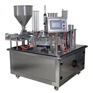 Máquina automática <span class=keywords><strong>de</strong></span> llenado y sellado <span class=keywords><strong>de</strong></span> líquidos <span class=keywords><strong>de</strong></span> yogur y miel tipo mesa giratoria para vasos <span class=keywords><strong>de</strong></span> plástico - Product Image 1