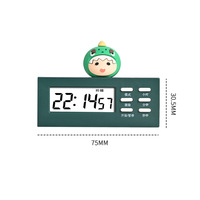 Jam Digital Kartun dengan Layar Temperatur, Timer Memasak, Tampilan Tanggal dan Hari, Alarm 8 Suara Berbeda, Jam Meja Elektronik
