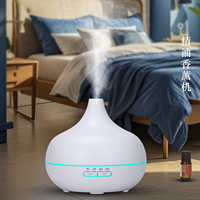 Humidificateur ultrasonique LED à 7 couleurs changeantes avec télécommande USB 500 ml, humidistat, diffuseur d'huiles essentielles de table, garantie 1 an