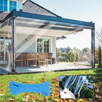 Bâche en PVC transparente sur mesure avec bords renforcés blancs pour couverture de patio ou de serre