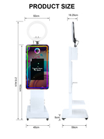 Cabina de Fotos con Espejo Mágico, Lista para Alquilar, Disponible en Almacén en el Extranjero, Software Gratuito, Impresión Instantánea, Pantalla Táctil de 21.5 Pulgadas