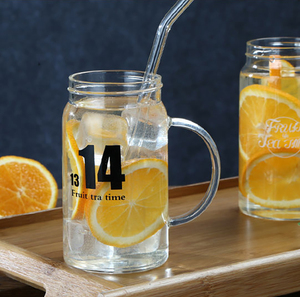 Rỗng Tùy Chỉnh Miệng Rộng <span class=keywords><strong>Mason</strong></span> Lọ Thủy Tinh Chai Cup Cho Trà Sữa Tái Sử Dụng Trà Cup Với Nắp Cao Borosilicate Cốc Rơm - Product Image 4